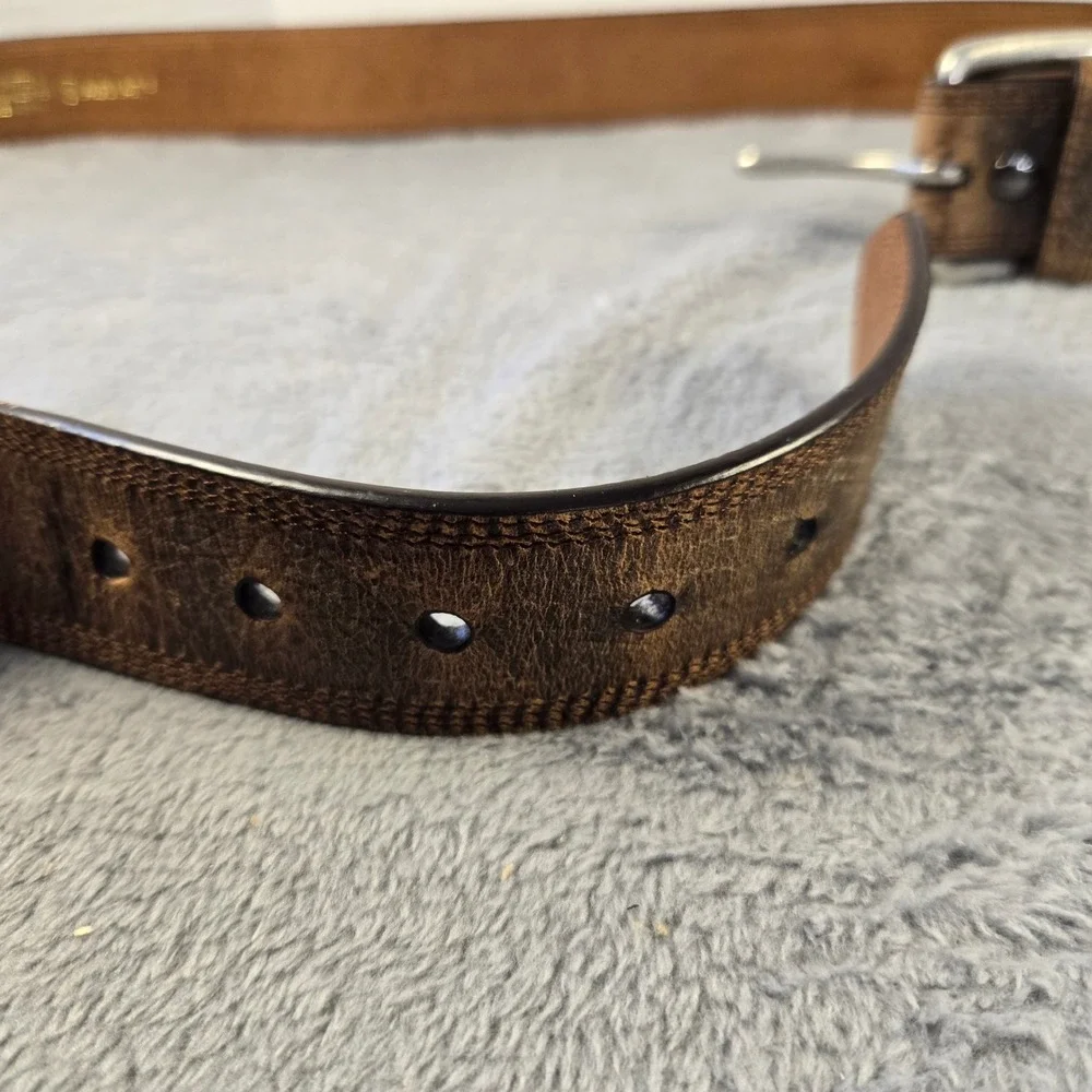 Ariat Mens Brown Distressed Full Grain Leather Western Belt 44 10011714